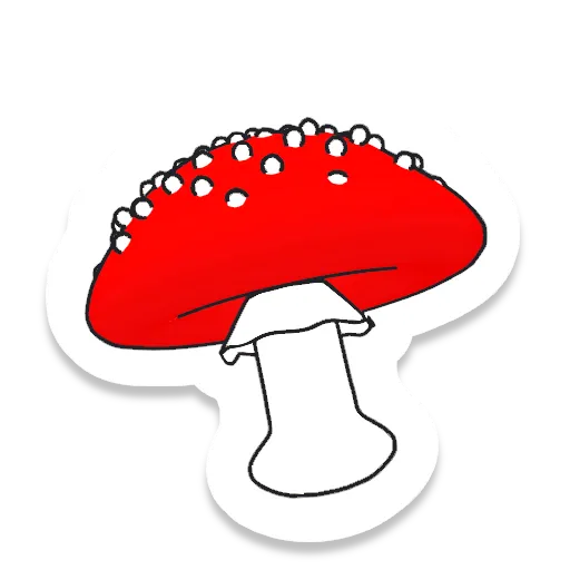 Red fly agaric mushroom sticker